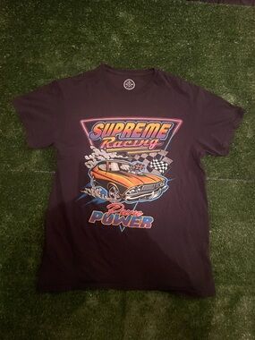 Supreme Racing Graphic Tee - Black with Orange Car Print